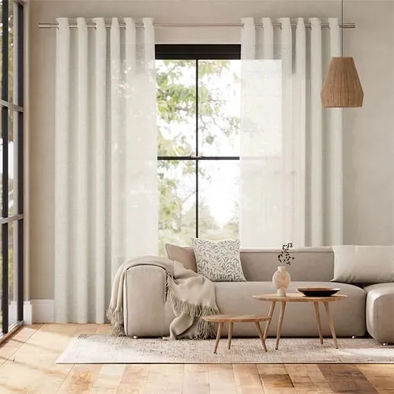 Lumiere Unlined Quincy Vanilla Curtains