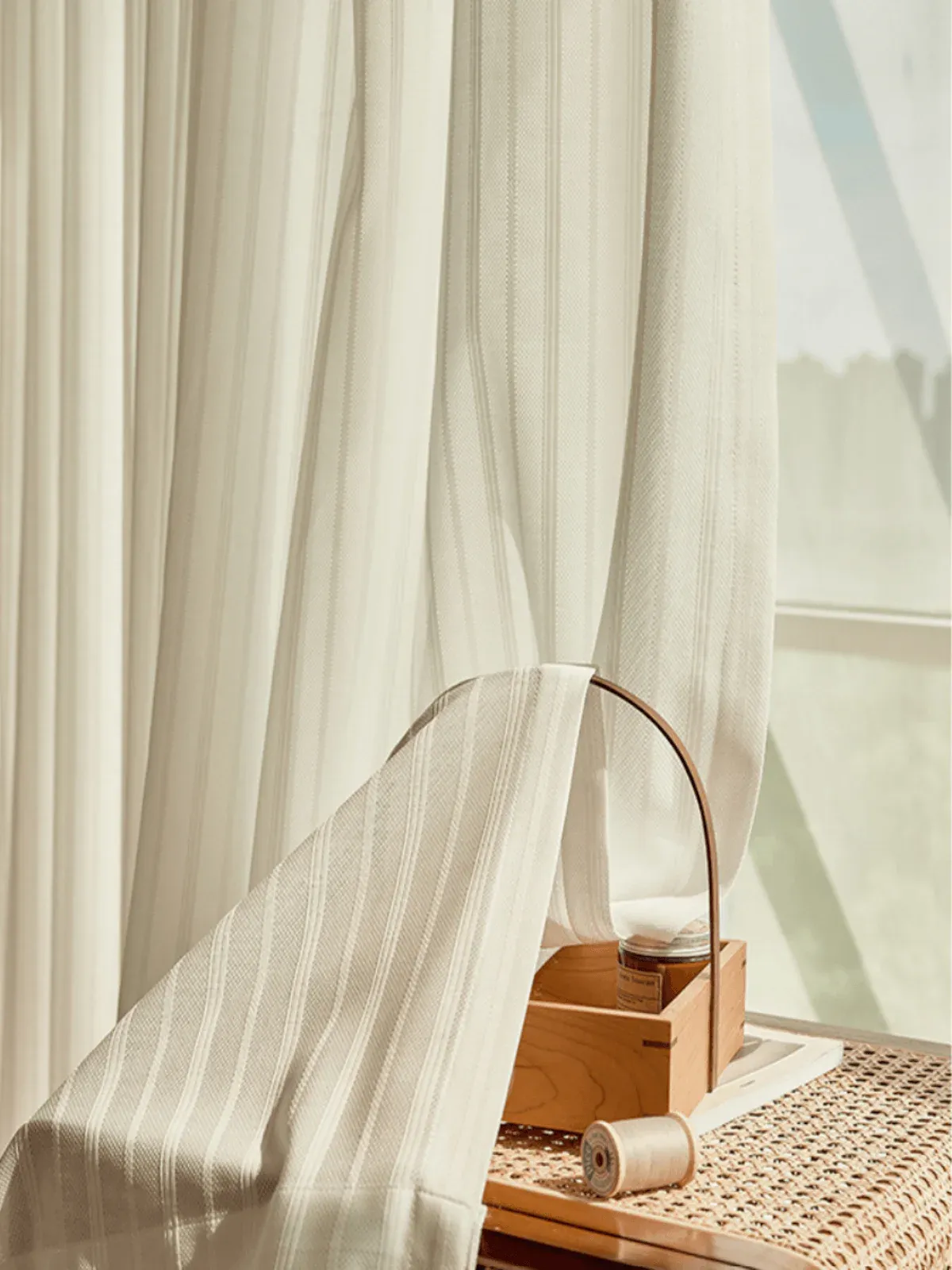 JACQUARD MIRAGE HIGH-COUNT UV-SHIELD Sheer Curtains - Image 2
