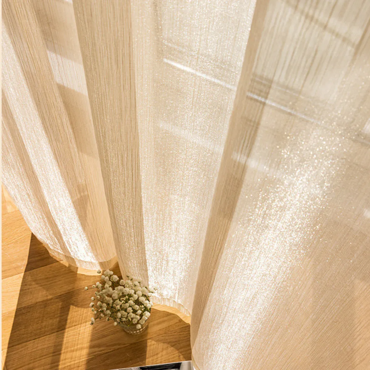 VOILE Shimmering Sheer Curtain - Champagne Gold