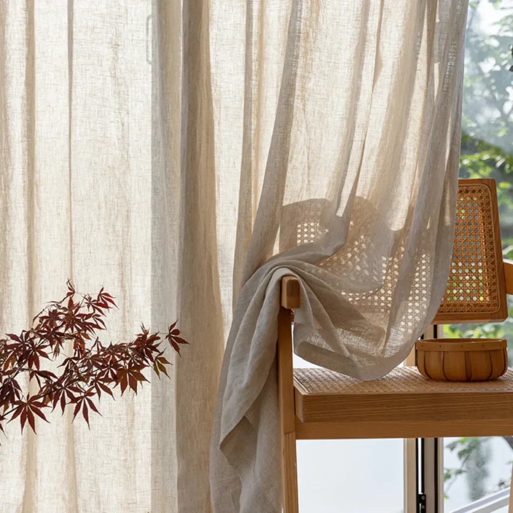 Pure Linen Curtains in Flax