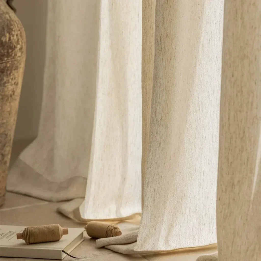 Faux Linen Sheer Curtains