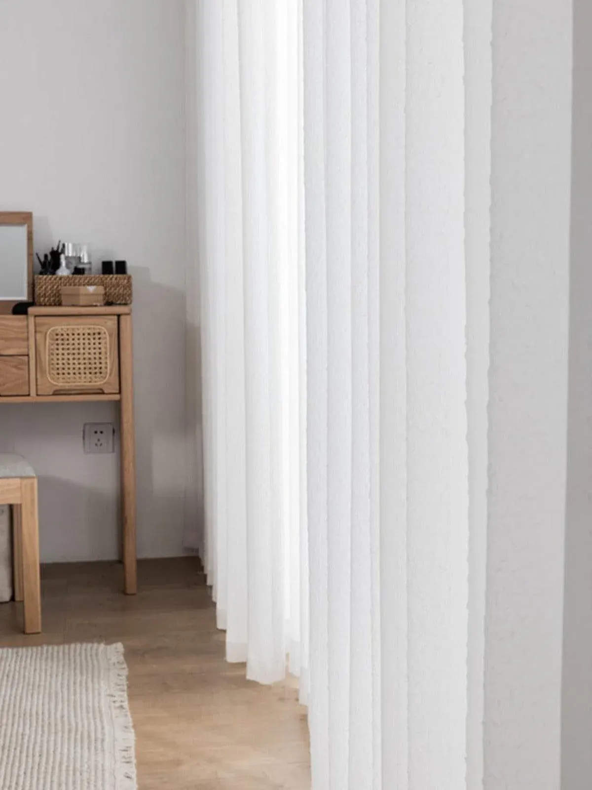 TRANSLUCENT BUBBLESTRIP UV-SHIELD ELEGANCE Sheer Curtains