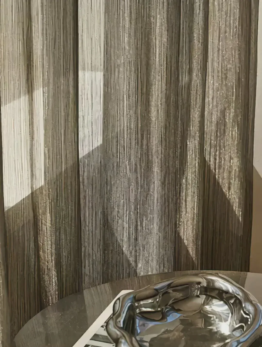 VOILE Shimmering Sheer Curtain - Silvery Charcoal