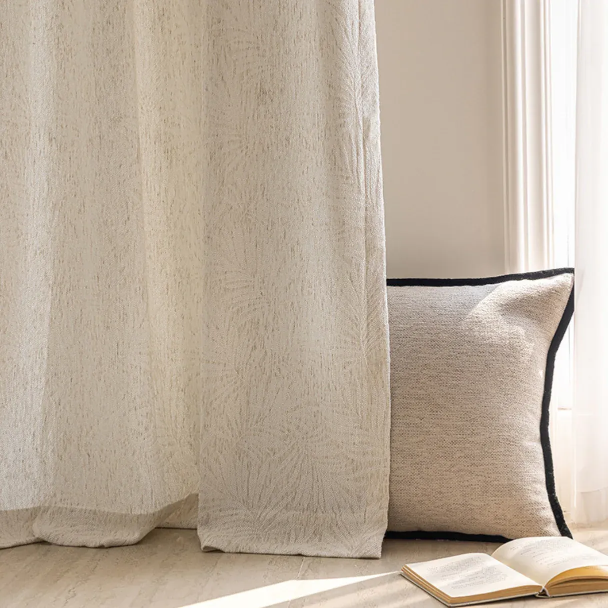 SHIZEN PALM Linen curtains