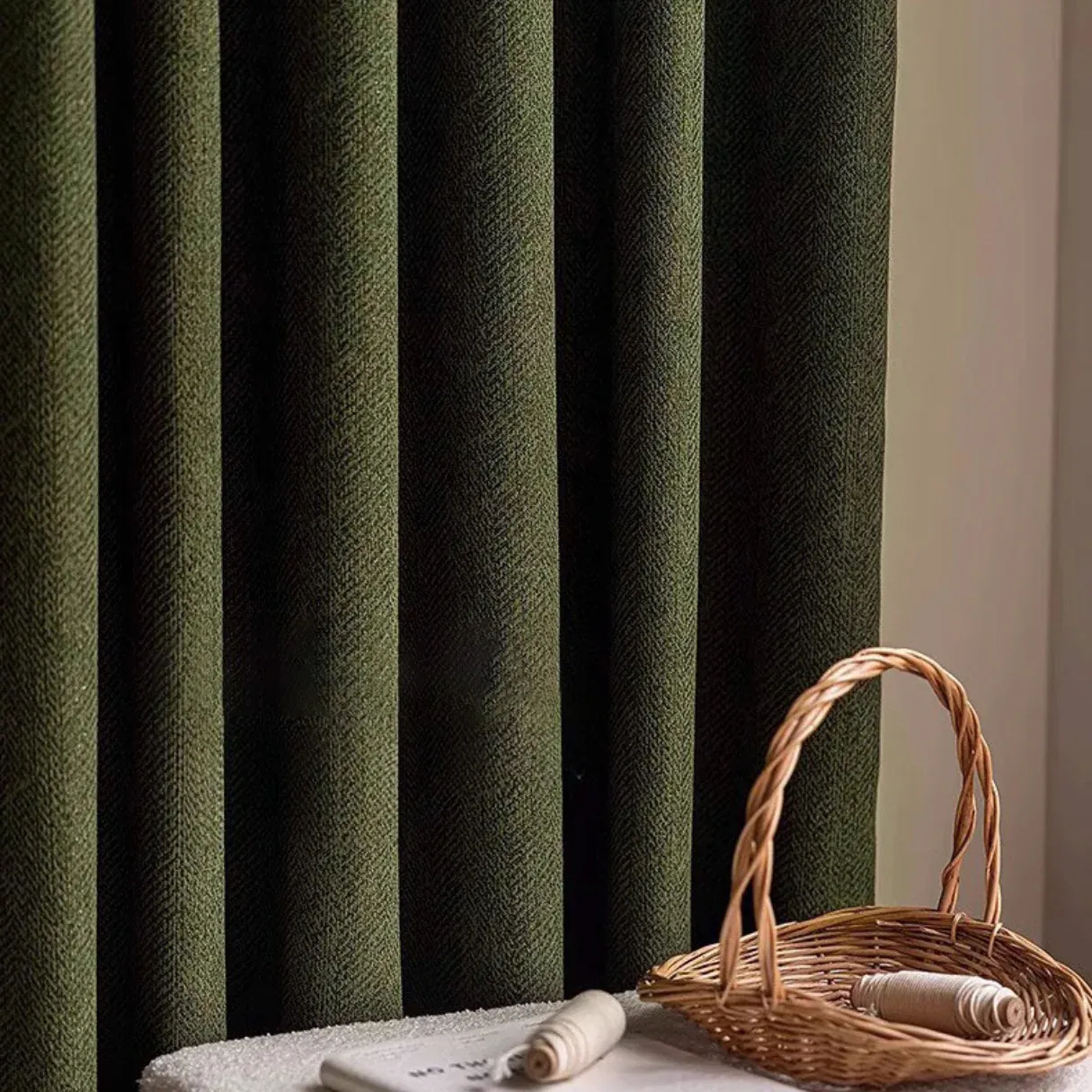 FOREST HAZE Chenille Blackout Curtains - Image 2