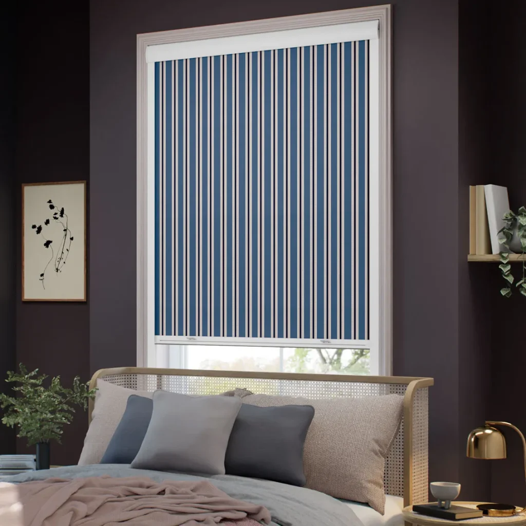 Blackout Twill Stripe Ocean Roller Blinds