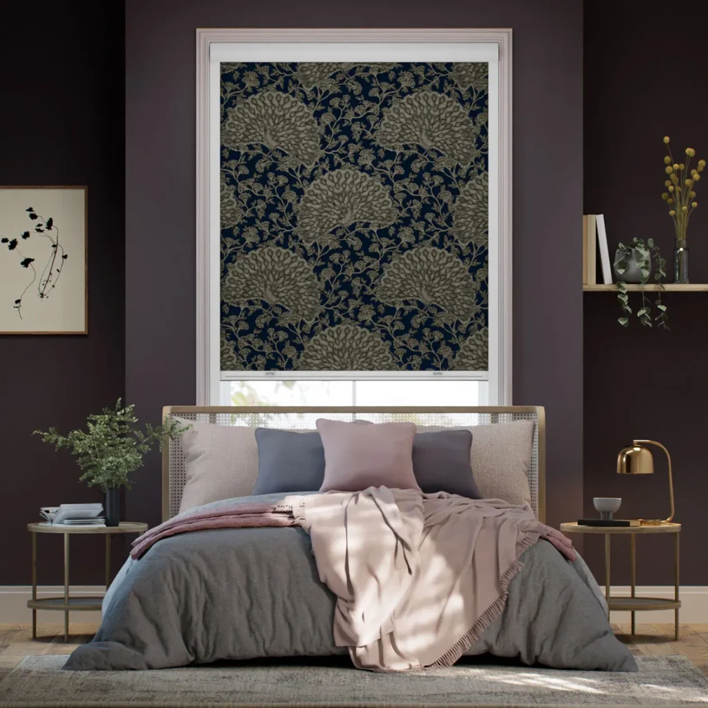 Blackout Peacock Navy Roller Blind