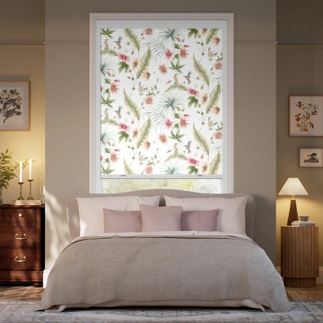 Blackout Hummingbird Blush Roller Blind