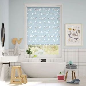 Blackout Gulls Blue Haze Roller Blind