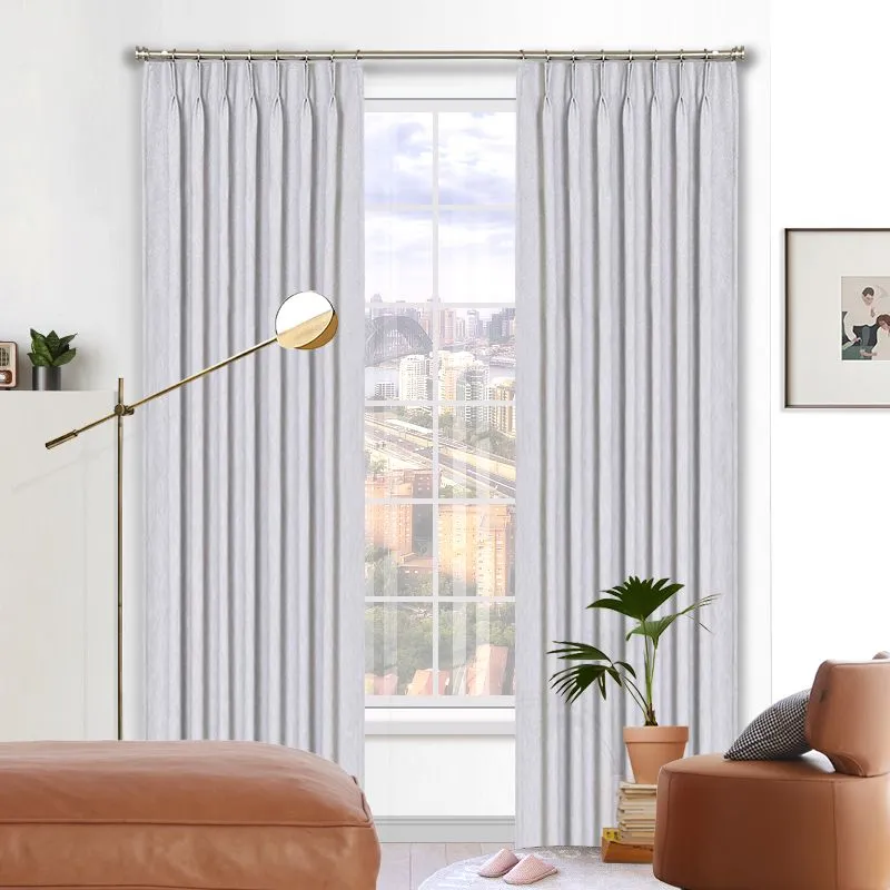 Linen blackout Room Darkening Pinch Pleat Curtains - Image 2