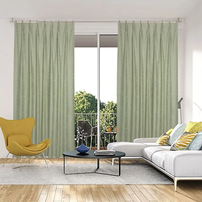 Mint Blackout Pinch Pleat Curtains