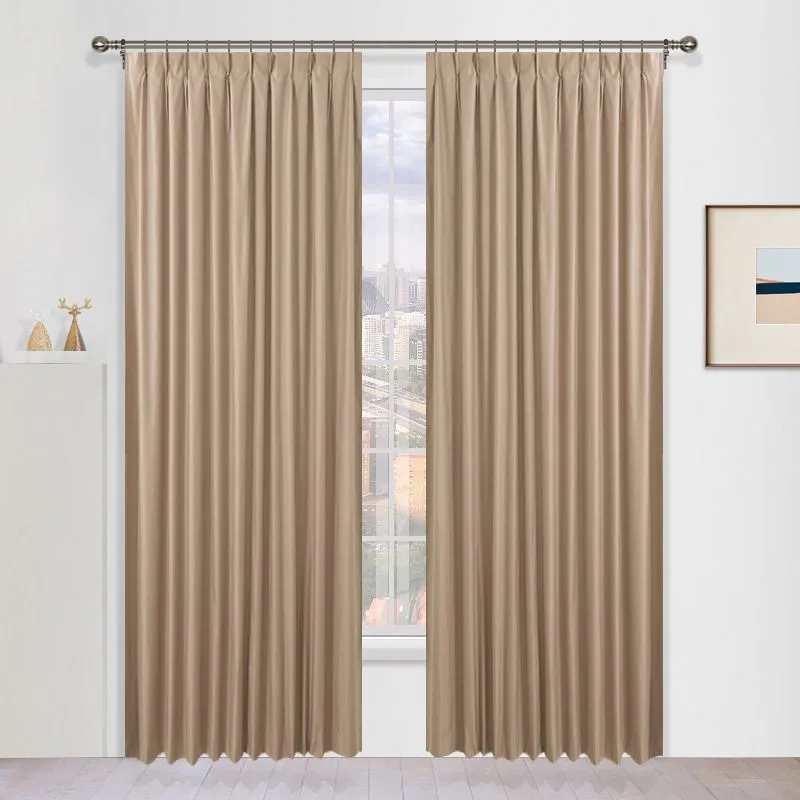 Bisque Blackout Pinch Pleat Curtains