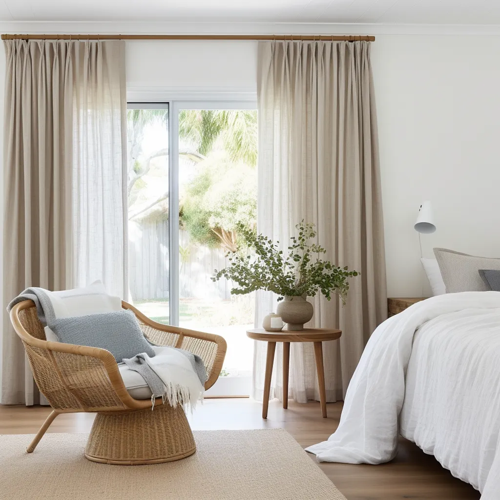 Pinch Pleat Linen Curtain Panel for Bedroom