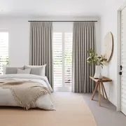 Double Pinch Pleat Linen Curtain Panel for Bedroom with Cotton - Image 4