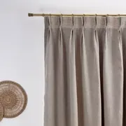 Double Pinch Pleat Linen Curtain Panel for Bedroom with Cotton - Image 3