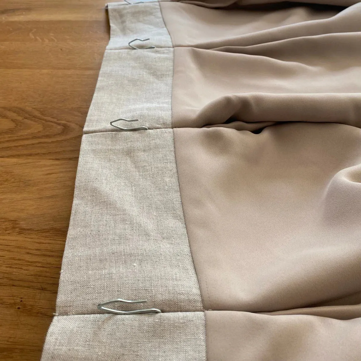 Single Double Pinch Pleat Linen Curtain with Blackout Lining - Image 3