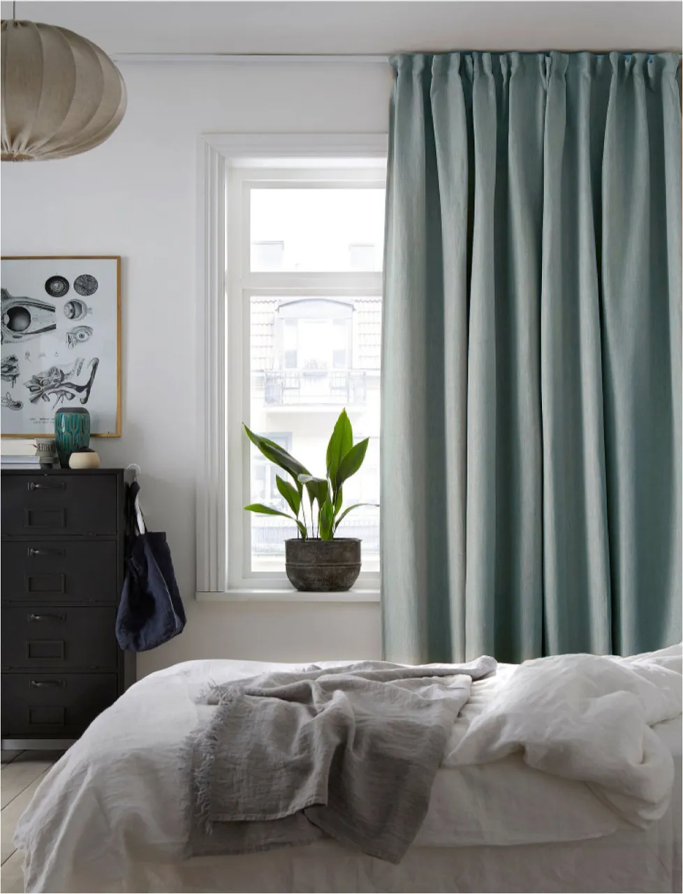 Custom Made Curtains Pitch Black Blackout AQUA