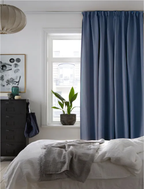 Custom Made Curtains Pitch Black Blackout AQUA - Image 2
