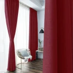 PORTSEA Custom Made Curtains Linen Look Blackout RED