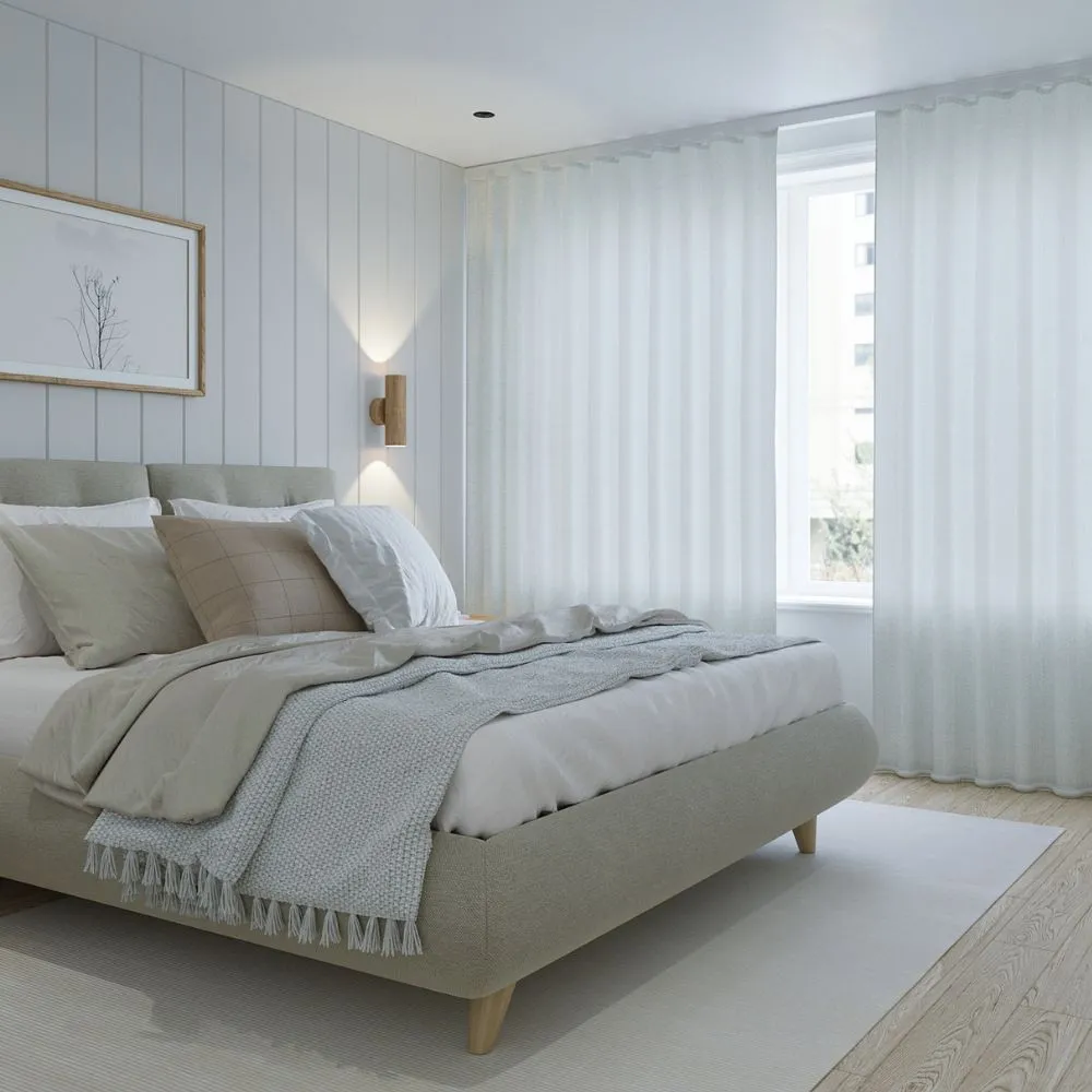 BOYD Custom Made Sheer Linen Blend Curtains OFF WHITE