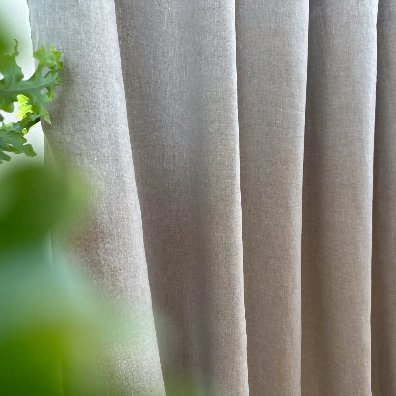Double Pinch Pleat Linen Curtain Panel with Blackout Lining - Image 4