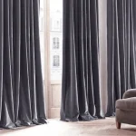 VELVET Custom Made Curtain 100% Blackout Lead Grey