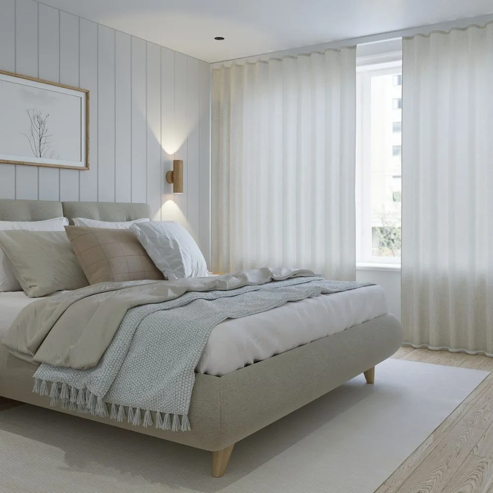 BOYD Custom Made Sheer Linen Blend Curtains PUTTY