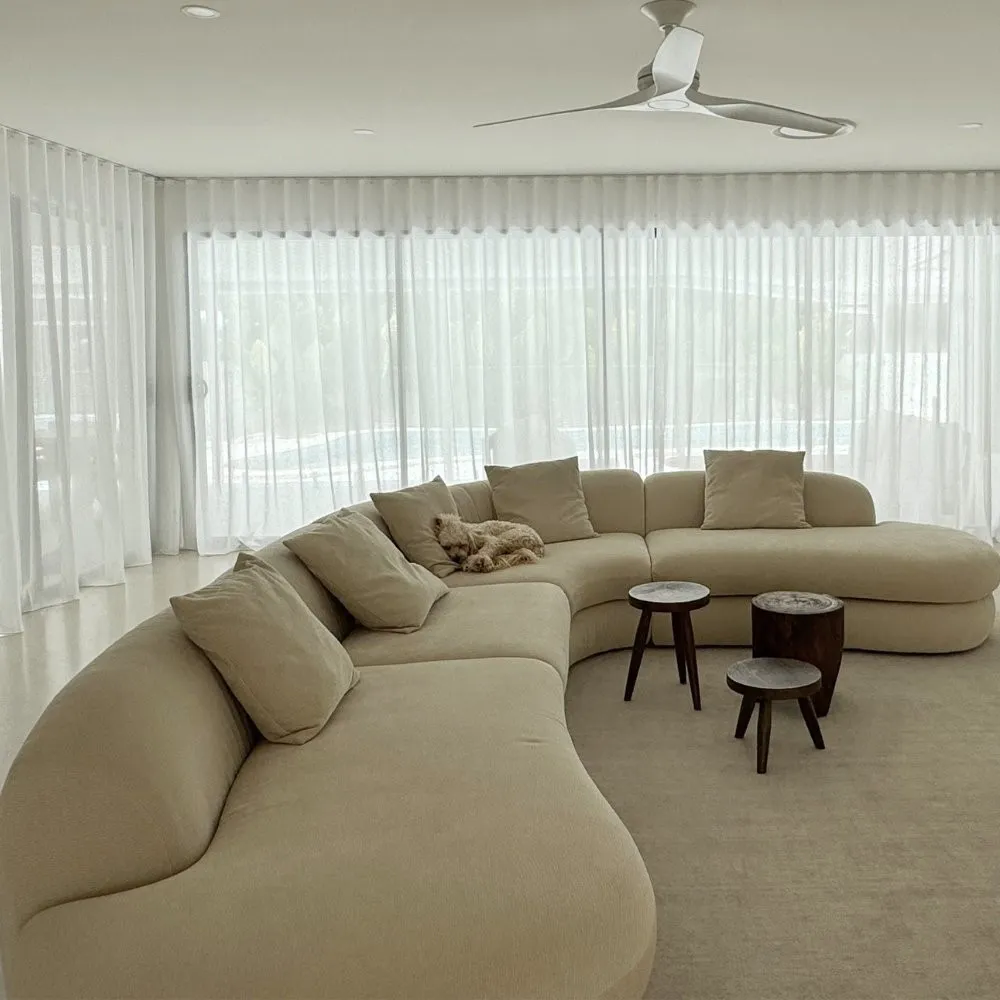 BOYD Custom Made Sheer Linen Blend Curtains WHITE