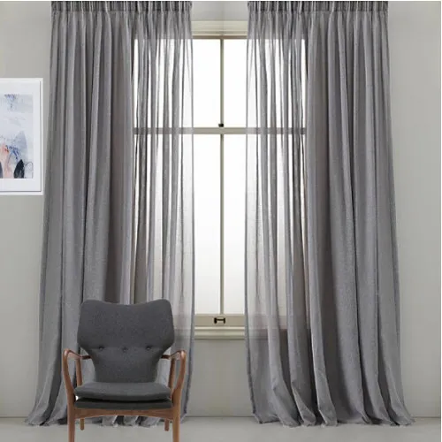 BRISTOL Pinch Pleat Sheer Curtains Grey