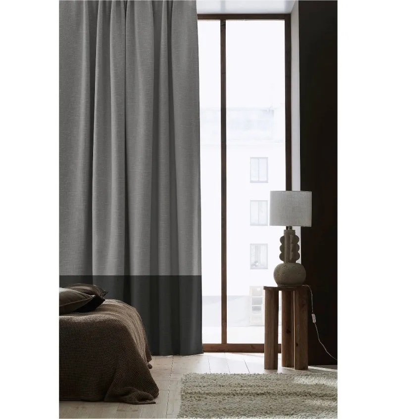 Custom Designed Curtains Two Colour Charcoal and Black SORRENTO