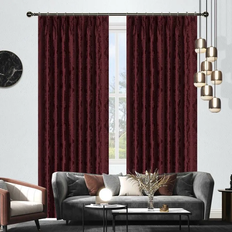 Burgundy Blackout Pinch Pleat Curtains